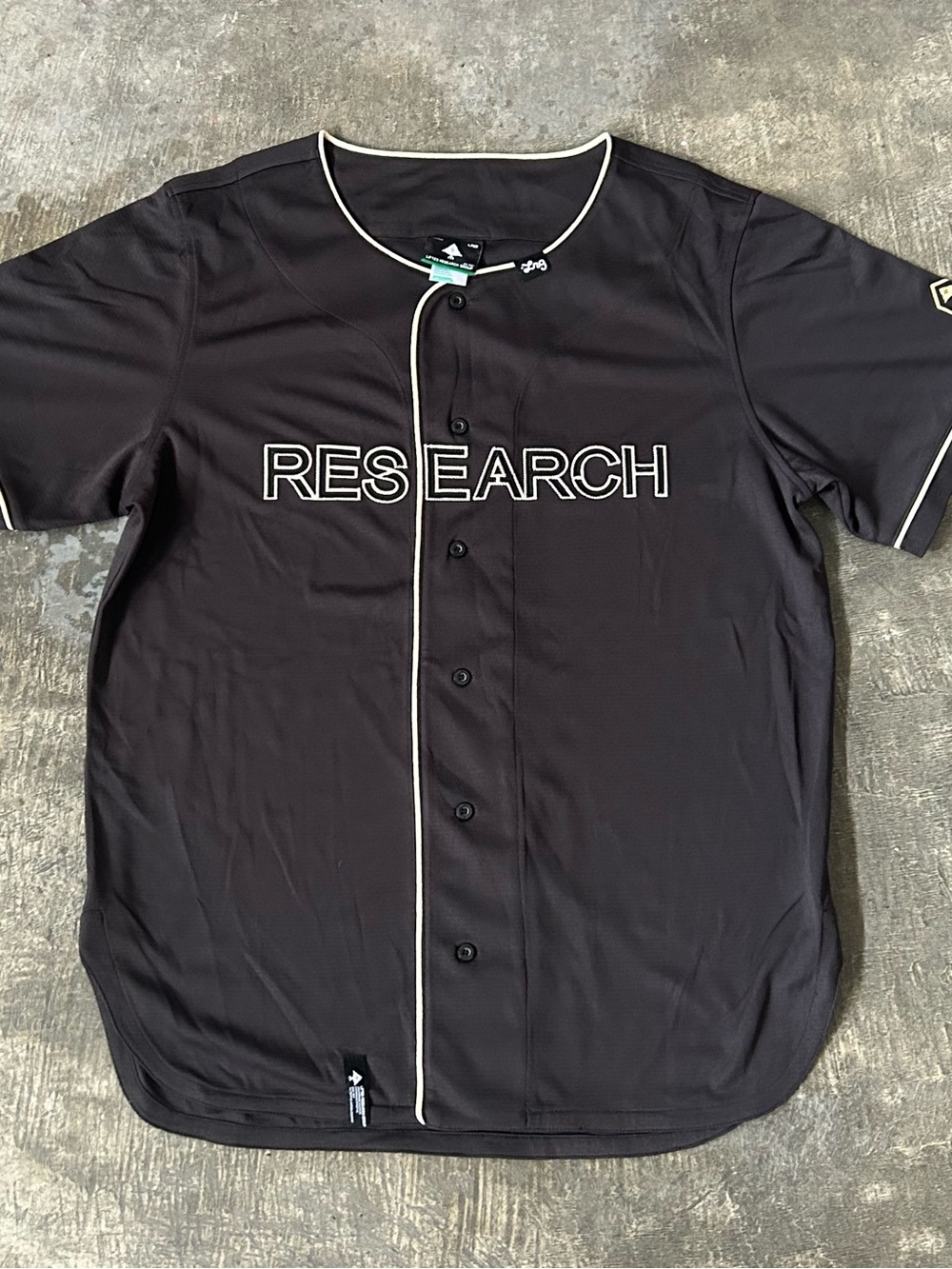 Lrg Black Baseball-Style Button Jersey
